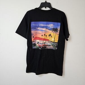 In-N-Out Black T-Shirt with Sunset Car Graphic Size Medium